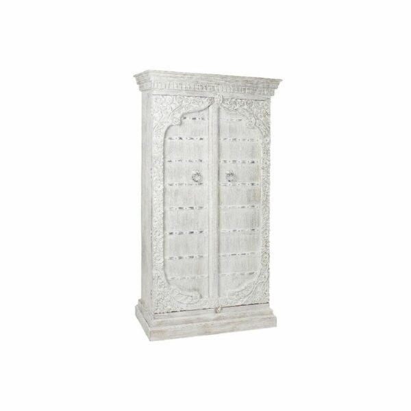 Cupboard DKD Home Decor White Metal Mango wood (100 x 43 x 190 cm)